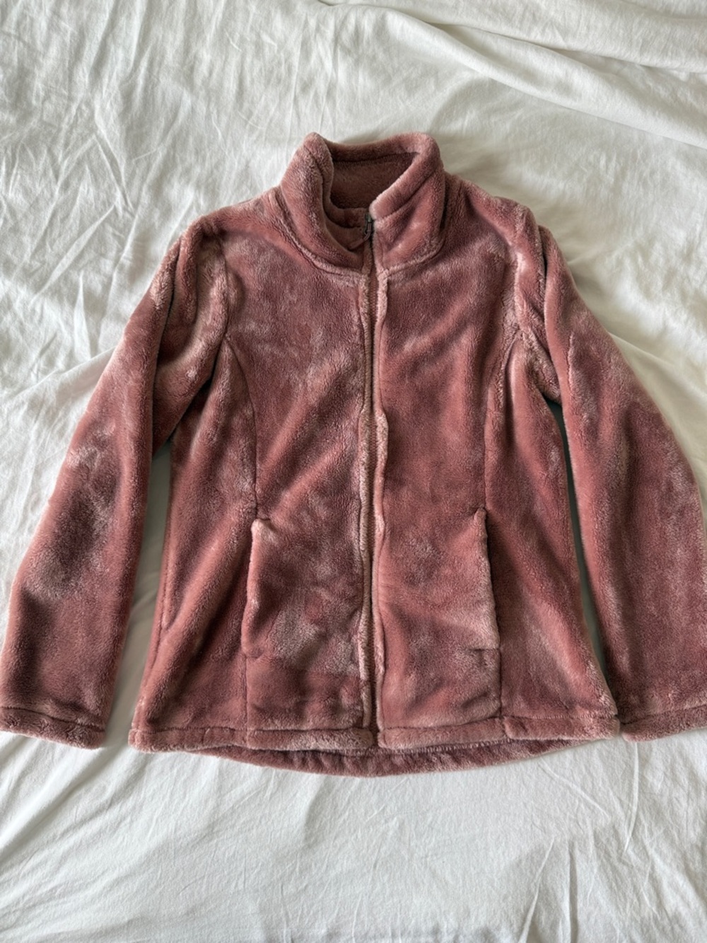 32 Degrees | Plush Zip-Up Jacket in Mauve